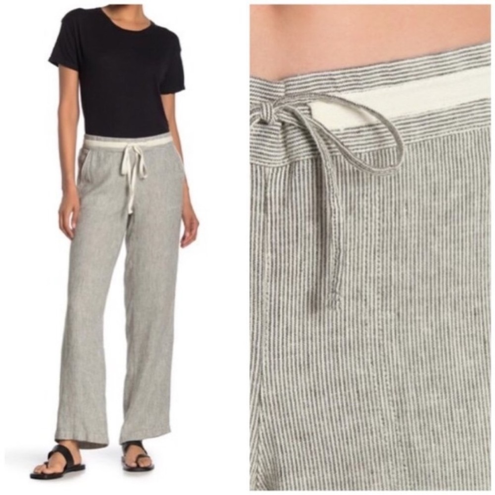 Caslon Yarn Dye Linen Blend Stripe Pant - Size S